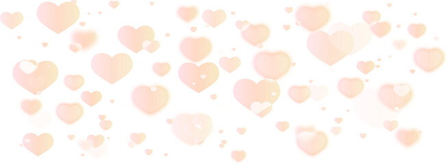 Hearts confetti bokeh orange pink pastel