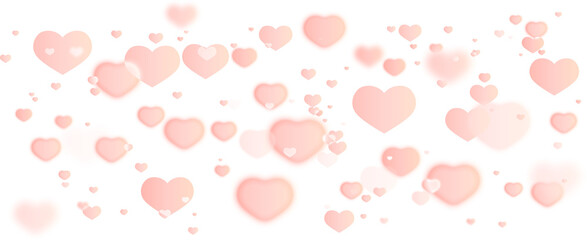 Hearts confetti bokeh pink peach