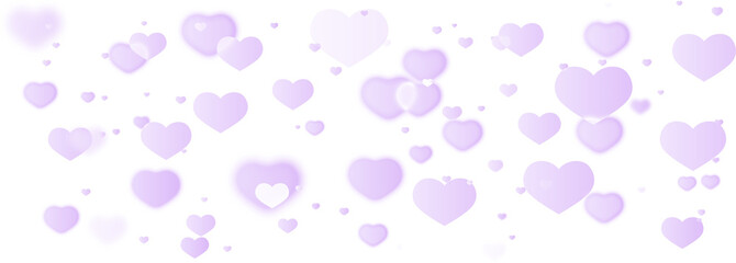 Hearts confetti bokeh purple