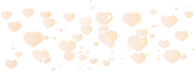 Hearts confetti bokeh orange pastel