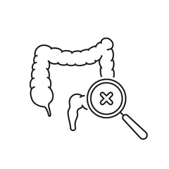 Fototapeta premium search medical problem in human intestinal tract icon