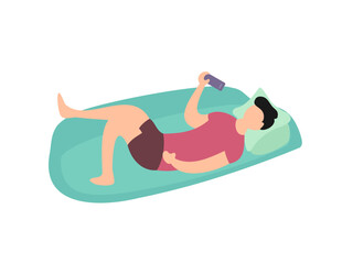 flat design Lying in bed vector illustration