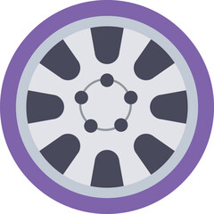 Car Wheel Vector Icon
