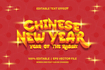 chinese new year rabbit 2023 text style effect