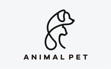 LOGO ANIMAL AND PET LINE CREATIVE DOG CAT
