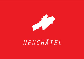 Neuchatel map Switzerland canton region