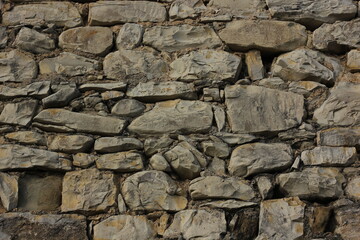 background structure of a medieval wall with different structural stones