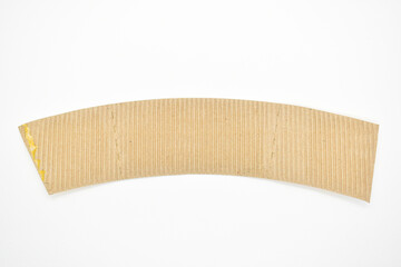 closeup brown paper cardboard textured on white background