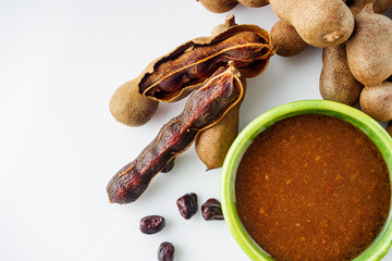 sweet and sour tamarind sauce on a white background