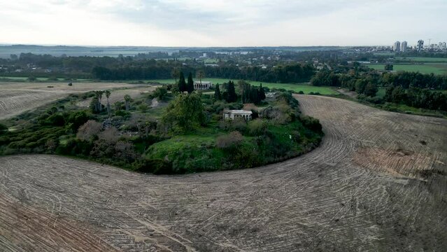 Drone 4K videos of Tel Shalaf &ndash; Tell esh Shallaf Historical site on the southern outskirts of the city of Rehovot
