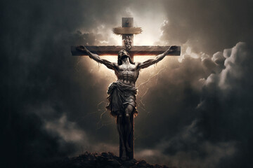 Jesus Christ, Savior of mankind. Generative AI - obrazy, fototapety, plakaty