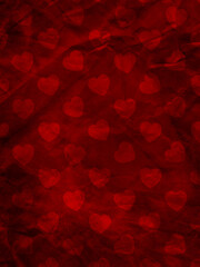 Grunge old crumpled paper background texture with Valentines Day hearts design