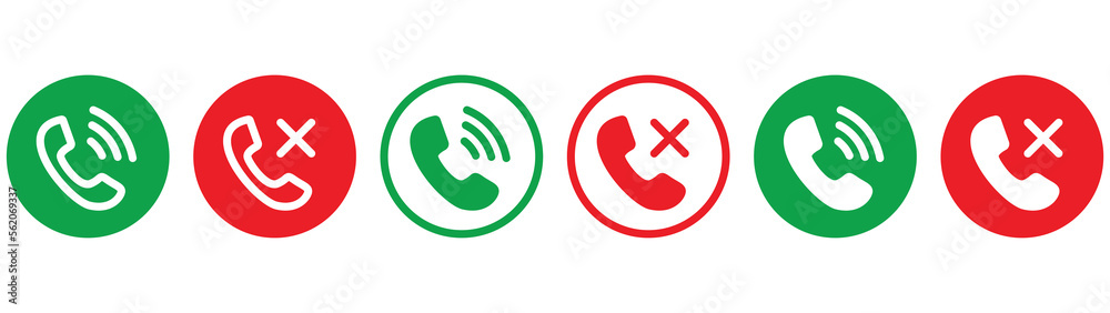 Wall mural call connected and disconnected icon set. style symbol, vector illustration