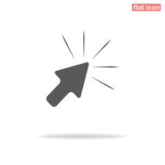 Simple click here icon. Minimalism, vector illustration. Silhouette icon.
