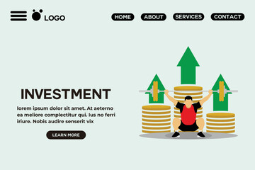 Investment design template, Investment landing page design 