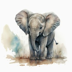 elephant isolated on white background, ai generated