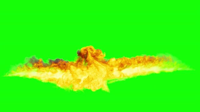 flame thrower versus flame thrower animation. flame thrower on green background. dragon fire clash visual effect 