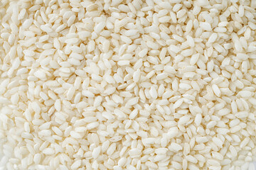 arborio rice for risotto on a white acrylic background