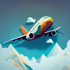 airplane vector colorful Generative AI