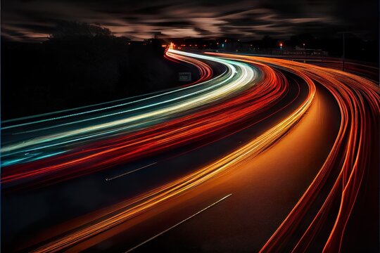 traffic on the highway lights Generative AI