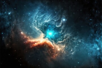 Fototapeta na wymiar Starry Space Nebula, Stars, Space Background, Concept Art, Digital Illustration, Generative AI