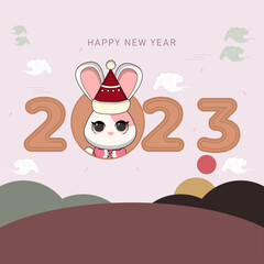 Korea Lunar New Year. New Year's Day greeting. Text Translation 