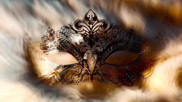 beautiful decorative venice style mask with filigrane linear ornaments. Graphic effect.