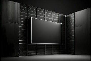  blank black big videowall, Ideal for tv shows, presentations, ai generated - obrazy, fototapety, plakaty