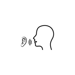 Speak and listen icon logo isolated on white background