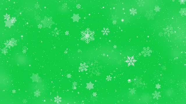 flakes winter particles snow green screen alpha channel.