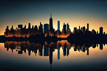 Fototapeta na wymiar minimalist silhouette of city