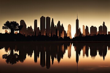 Obraz na płótnie Canvas minimalist silhouette of city