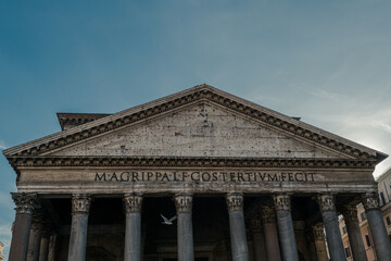 Fototapeta na wymiar The Pantheon in Rome in the evening light 