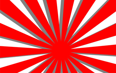 red Sunburst for the background. flag of japanese. The rising sun. vector. Retro rays background abstract vector illustration design