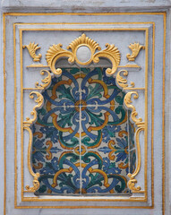 Wall with fireplace and mosaic in the Oriental palace