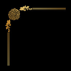 gold floral label frame