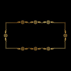 gold floral label frame