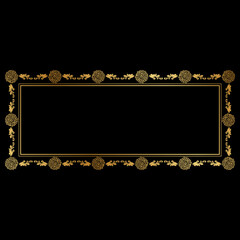 gold floral label frame