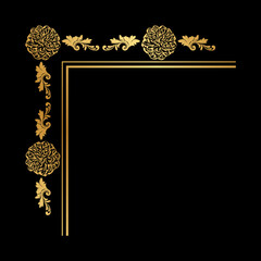 gold floral label frame