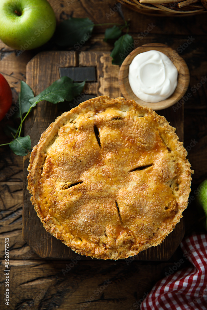 Poster traditional homemade apple pie