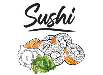 Sketch sushi type set
