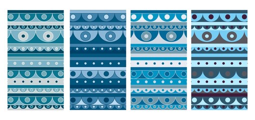 Set of blue abstract space templates for stories