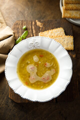 Traditional homemade lentil soup