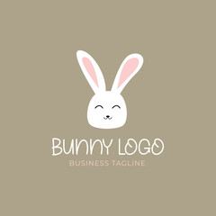cute bunny logo design concept