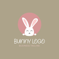 cute bunny logo design concept