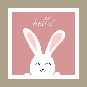 cute bunny logo design concept