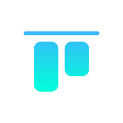 vertical alignment flat gradient icon