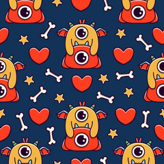 Monster character cartoon pattern illustration design