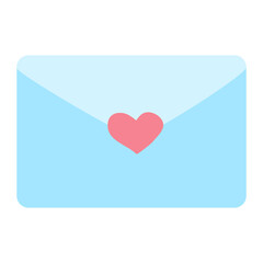 Envelope with heart stamp, love letter design element for Valentines Day, romantic icon vector