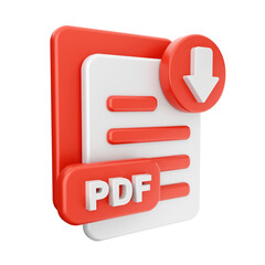 3d download pdf file data arrow icon illustration